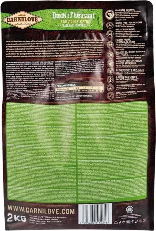 Сухий корм Carnilove Cat Duck & Pheasant Hairball Control для виведення волосяних грудок 2 кг (8595602512348) Сухий корм Carnilove Cat Duck & Pheasant Hairball Control для виведення волосяних грудок 2 кг (8595602512348) | Фото 3