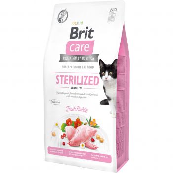Сухий корм для стерилізованих котів із чутливим травленням Brit Care Cat GF Sterilized Sensitive (8595602540754) | Фото 1