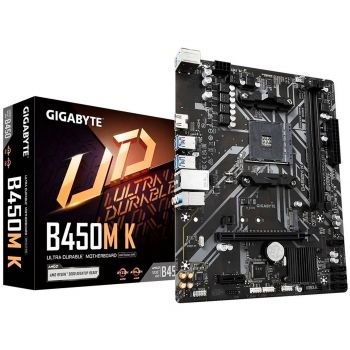 Материнска плата GIGABYTE B450M_K sAM4 b450 2xDDR4 HDMI mATX (B450M_K) | Фото 1