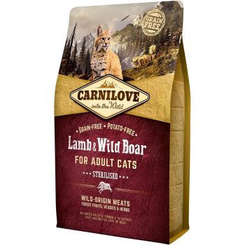 Сухий корм для дорослих стерилізованих кішок Carnilove Lamb & Wild Boar Sterilised 2 кг (8595602512317) Сухий корм для дорослих стерилізованих кішок Carnilove Lamb & Wild Boar Sterilised 2 кг (8595602512317) | Фото 1