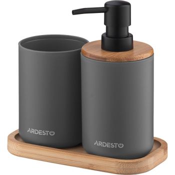 Набір для ванної кімнати ARDESTO Minimalism 360мл, 3 предмети, сірий темний (ARHB3110GB) Купить аксессуар для ванной и туалета Набір для ванної кімнати ARDESTO Minimalism 360мл, 3 предмети, сірий темний (ARHB3110GB) | Фото 1