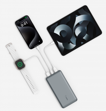 Портативний акумулятор BELKIN 10000mAh 15W 2xUSB-A, USB-C Gray (BPB011BTGY) Портативний акумулятор BELKIN 10000mAh 15W 2xUSB-A, USB-C Gray (BPB011BTGY) | Фото 2