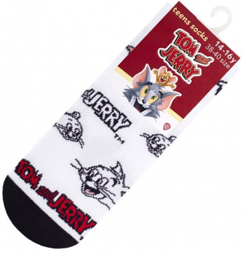 Шкарпетки дитячі Duna 38-40 1 пара біло-чорні з принтом Tom and Jerry (4823094650298) | Фото 8