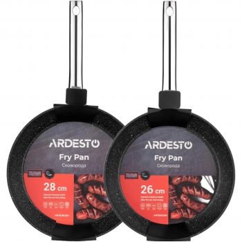 Купить сковороду Набір сковорід ARDESTO Gemini Abetone 28 см, 26 см, чорний, алюміній (AR1928GBH_AR1926GBH) | Фото 1