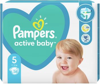 Підгузки PAMPERS Active Baby розмір 5 (11 – 16 кг), 38 шт (8006540207796) | Фото 2
