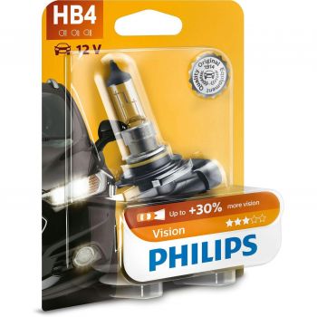 Купить автомобильную лампу Лампа Philips галогенова 12V Hb4 55W P22D Vision +30% (PS_9006_PR_B1) | Фото 1