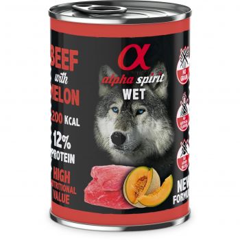 Вологий корм для дорослих собак Alpha Spirit Beef with Melon з яловичиною та динею 400г | Фото 1