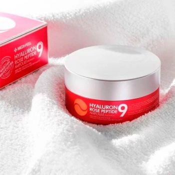 Патчі гідрогелеві під очі MEDI-PEELl Hyaluron Rose Peptide 9 з пептидами та трояндою 60шт (8809409343631) | Фото 4