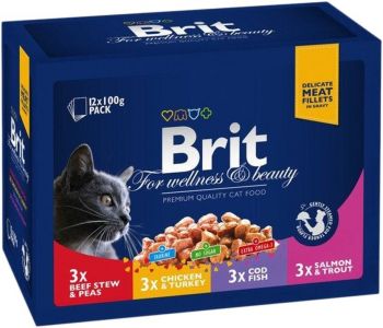Вологий корм для котів Brit Premium Набір павучів сімейна тарілка асорті 4 смаки х 12 шт (8595602506255) Вологий корм для котів Brit Premium Набір павучів сімейна тарілка асорті 4 смаки х 12 шт (8595602506255) | Фото 6