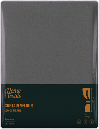 Штора ARDESTO 150х270см, велюр, 100% поліестер, сірий (ART1030GR) | Фото 4