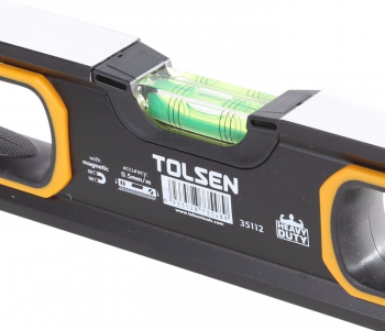 Рівень TOLSEN Профі, 60см, 3 капсули, алюмінієвий, з магнітами, отвори для руки (35112) Рівень TOLSEN Профі, 60см, 3 капсули, алюмінієвий, з магнітами, отвори для руки (35112) | Фото 2