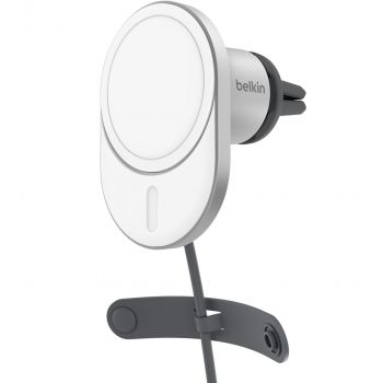 Автомобільний зарядний пристрій Belkin MagSafe Qi2, White (WIC008BTGR-V2) | Фото 1