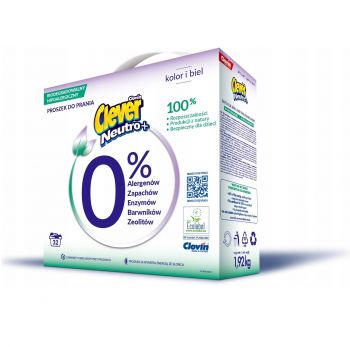 Купить стиральное средство Clever NEUTRO + COLOR & WHITE 1,92 кг (5900308779835) | Фото 1
