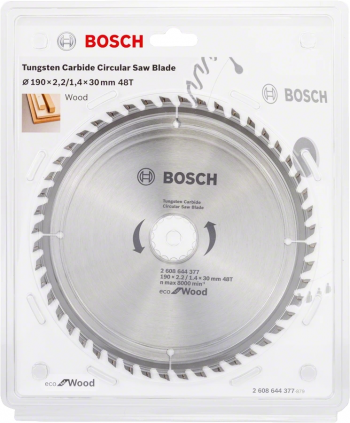 Купить диск отрезной Диск пильний BOSCH Eco for Wood 190x2.2x30-48T (2.608.644.377) | Фото 2