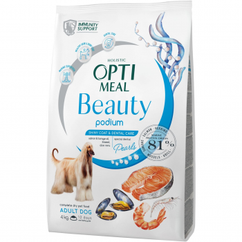 Сухий корм Optimeal Beauty Podium для дорослих собак усіх порід з морепродуктами 4кг (B1762801) | Фото 1