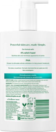 Гель для вмивання Simple активний догляд 240 мл (8720181705885) | Фото 3