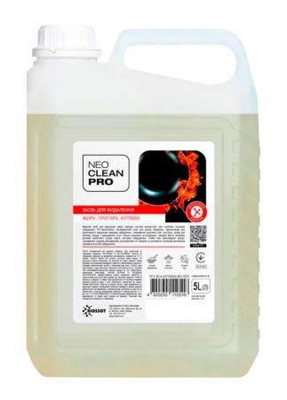 Купить средство для уборки Рідкий засіб Biossot NeoCleanPro Інтенсивна формула для видалення жиру, пригару, кіптяви 5 л | Фото 1