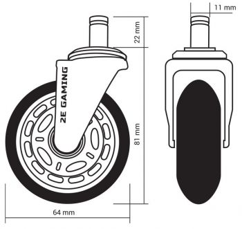 2E GAMING UNIVERSAL 64 мм (5 шт.) Black (2E-GWH-003-BK) 2E GAMING UNIVERSAL 64 мм (5 шт.) Black (2E-GWH-003-BK) | Фото 2