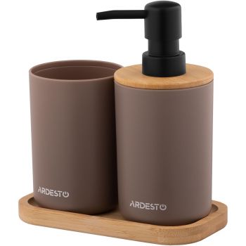 Набір для ванної кімнати ARDESTO Minimalism 360мл, 3 предмети, тауп (ARHB3112CB) Купить аксессуар для ванной и туалета Набір для ванної кімнати ARDESTO Minimalism 360мл, 3 предмети, тауп (ARHB3112CB) | Фото 1