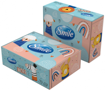 Серветки косметичні SMILE 3 шарові 70шт (4823071662016) | Фото 2