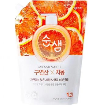 Засіб для миття посуду AEKYUNG Soonsaem Citric Acid Grapefruit Запаска 1.2 л (8801046303207) | Фото 1