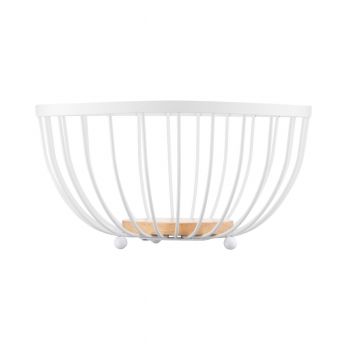 Корзина ARDESTO Midori 25х25х13см, метал, дерево, білий (AR0904W) Корзина ARDESTO Midori 25х25х13см, метал, дерево, білий (AR0904W) | Фото 2