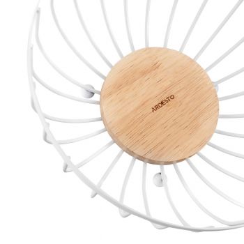 Корзина ARDESTO Midori 25х25х13см, метал, дерево, білий (AR0904W) Корзина ARDESTO Midori 25х25х13см, метал, дерево, білий (AR0904W) | Фото 3