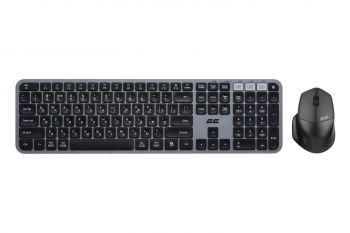 Бездротовий комплект миша+клавіатура 2E MK440 WL BT EN/UKR Grey (2E-MK440WBGR_UA) | Фото 1