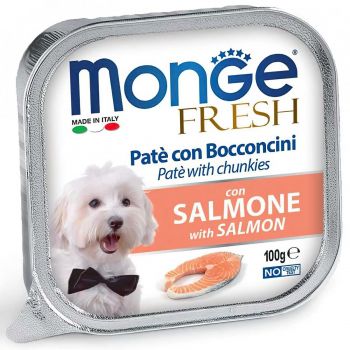 Вологий корм для собак Monge Dog Fresh зі свіжим лососем, 100 г (8009470013086) Вологий корм для собак Monge Dog Fresh зі свіжим лососем, 100 г (8009470013086) | Фото 1