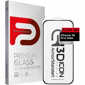 Захисне скло ArmorStandart Icon 3D для APPLE iPhone 16 Pro Max Black (ARM78030) | Фото 1