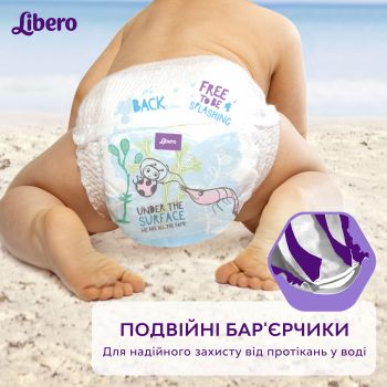 Підгузки-трусики дитячі для плавання LIBERO Swimpants 10-16кг розмір М 12шт (7322541981741) | Фото 3
