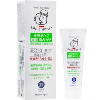 Купить зубную пасту и ополаскиватель Zettoc Smile Honey Activation of Cellular Tissue у разі зап/ і кровотеч ясен 120 г (4582118954223) | Фото 1
