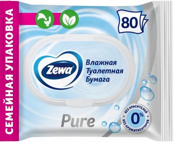 Купить бумагу туалетную Туалетний вологий папір ZEWA Pure moist 80 шт (7322541395050) | Фото 2