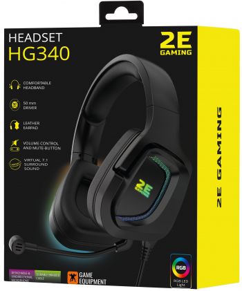 Ігрова гарнітура 2E Gaming HG340 RGB USB 7.1 Black (2E-HG340BK-7.1) | Фото 10