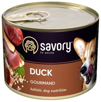 Вологий корм для дорослих собак Savory з качкою 200 г (4820232630464) | Фото 1