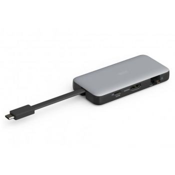 Док-станція DIGITUS USB-C, HDMI, 2xUSB-A, USB-C, SD, MicroSD, RJ54, Travel (DA-70916) | Фото 1
