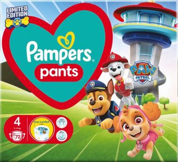 Підгузки-трусики PAMPERS Paw Patrol Pants Maxi 9-15кг 72 шт (8006540863572) | Фото 10