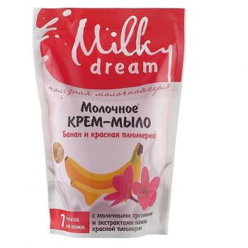 Купить мыло Крем-мило рідке Milky Dream Банан та червона плюмерія дойпак 500мл | Фото 1