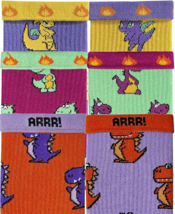 Набір шкарпеток NOSKAR Драконів 41-46 3 пари різнокольорові | Фото 2