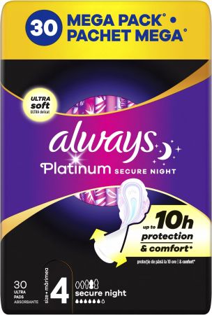 Купить средство женской гигиены Гігієнічні прокладки ALWAYS Platinum Secure Night (Розмір 4) 30 шт (8700216784573) | Фото 2
