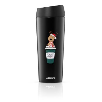 Термочашка ARDESTO Coffee Time Reindeer 450мл, чорний, нержавіюча сталь (AR2645RN) Термочашка ARDESTO Coffee Time Reindeer 450мл, чорний, нержавіюча сталь (AR2645RN) | Фото 3