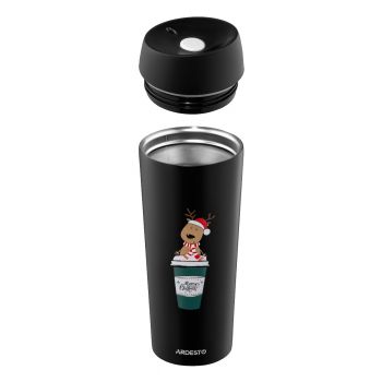 Термочашка ARDESTO Coffee Time Reindeer 450мл, чорний, нержавіюча сталь (AR2645RN) Термочашка ARDESTO Coffee Time Reindeer 450мл, чорний, нержавіюча сталь (AR2645RN) | Фото 5