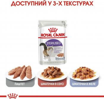 Вологий корм для котів Royal Canin Sterilised паштет 85г | Фото 5