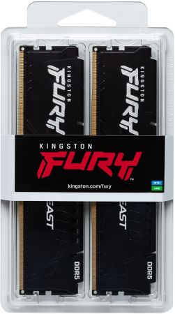 Купить оперативную память Пам'ять для ПК KINGSTON DDR5 64GB KIT (32GBx2) 5600 FURY Beast (KF556C40BB2K2-64) | Фото 2