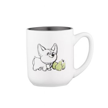 Чашка ARDESTO Corgi, 380мл, кераміка, біло-сірий (AR3054) | Фото 1