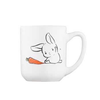Чашка ARDESTO Bunny, 380мл, кераміка, біло-сірий (AR3056) | Фото 1