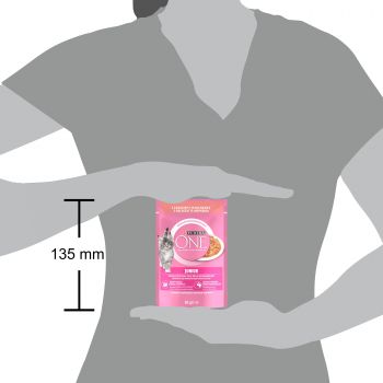 Вологий корм для кошенят Purina One з лососем та морквою в соусі 85 г(7613038224466) | Фото 4