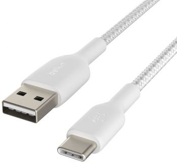 BELKIN USB-A - USB-С, BRAIDED, 2m, white (CAB002BT2MWH) | Фото 2
