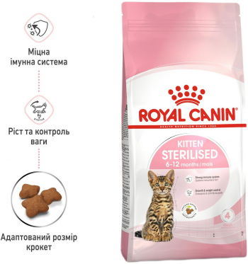 Сухий корм для стерилізованих кошенят Royal Canin Kitten Sterilised 400г Сухий корм для стерилізованих кошенят Royal Canin Kitten Sterilised 400г | Фото 10