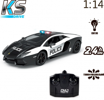 Автомобіль KS Drive на р/к Lamborghini Aventador Police (1:14, 2.4Ghz) (114GLPCWB) Автомобіль KS Drive на р/к Lamborghini Aventador Police (1:14, 2.4Ghz) (114GLPCWB) | Фото 4